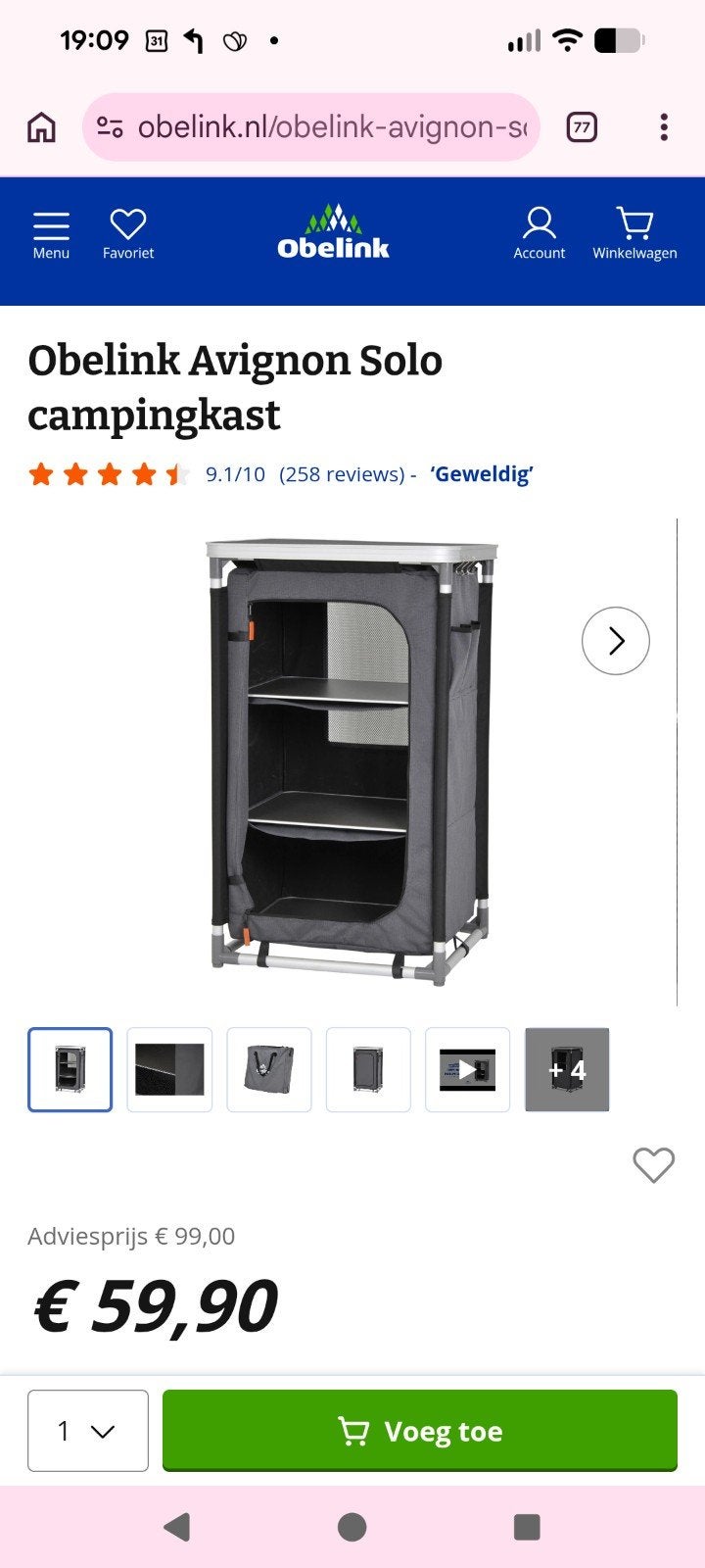 Camping kastje, Caravans en Kamperen, Ophalen