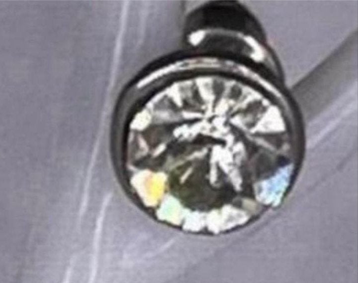 Zilverkleurige ronde oorknopjes met strass steen, Overige materialen, Nieuw, Ophalen of Verzenden, Knopjes of Stekers