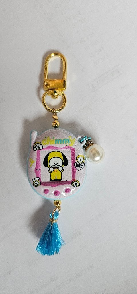 BT21 Chimmy sleutelhanger met kwastje en parel, Ophalen of Verzenden, Zo goed als nieuw, Merk