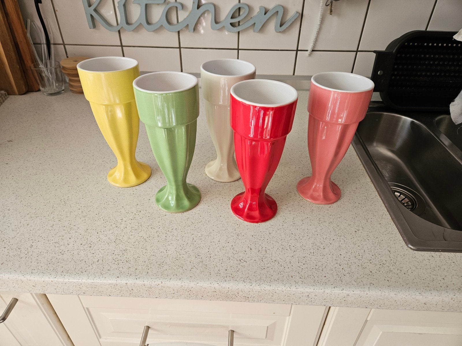 Leuke hoge glazen/mokken, Ophalen, Overige typen, Overige stijlen, Glas