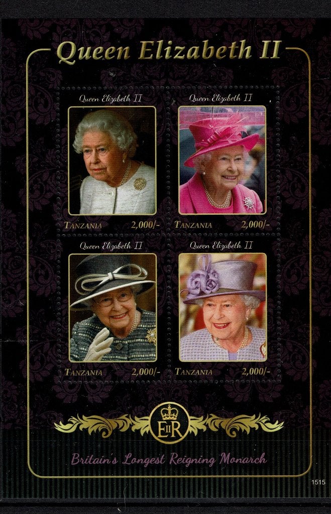 TANZANIA 2015 PF BLOK QUEEN ELIZABETH ROYALTY KONINGSHUIS 1, Ophalen of Verzenden, Postfris, Koningshuis