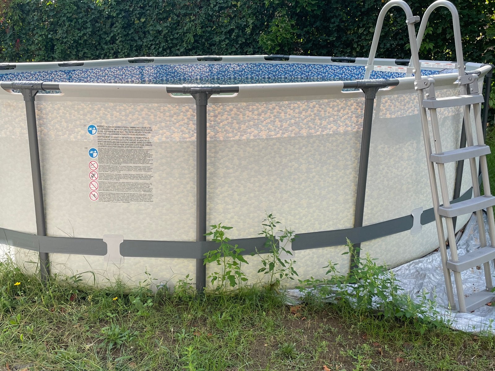 Bestway Steel Pro Max Zwembad 488 cm met pomp en afdekzeil, Gebruikt, Rond, Ophalen, 120 cm of meer