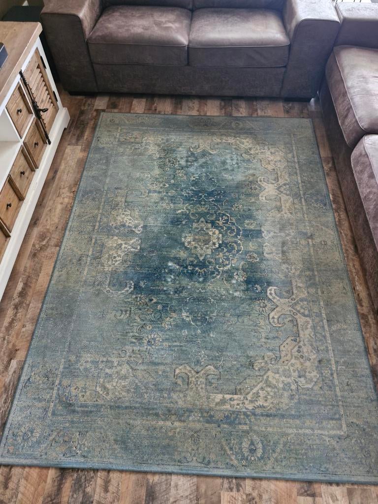 Vloerkleed By Boo petrol blauw groen 60x230 cm, Ophalen, Gebruikt, 200 cm of meer, 50 tot 100 cm