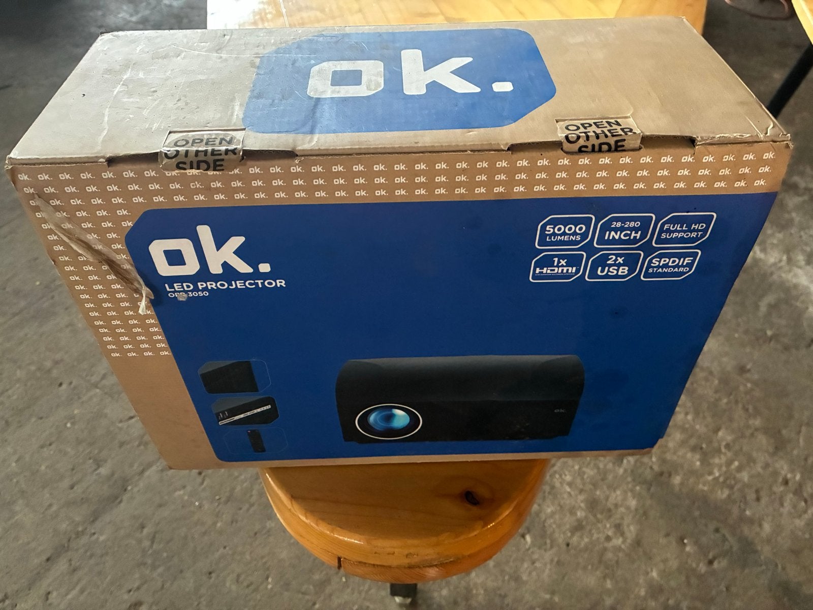 OK. LED Projector OPR 3050 beamer (in doos), Gebruikt, LED, Ophalen of Verzenden, Full HD (1080)