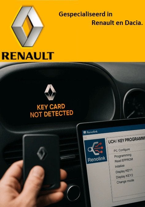 Renault Dacia Sleutel of Keycard Kwijt of Defect?, Ophalen of Verzenden, Nieuw, Renault