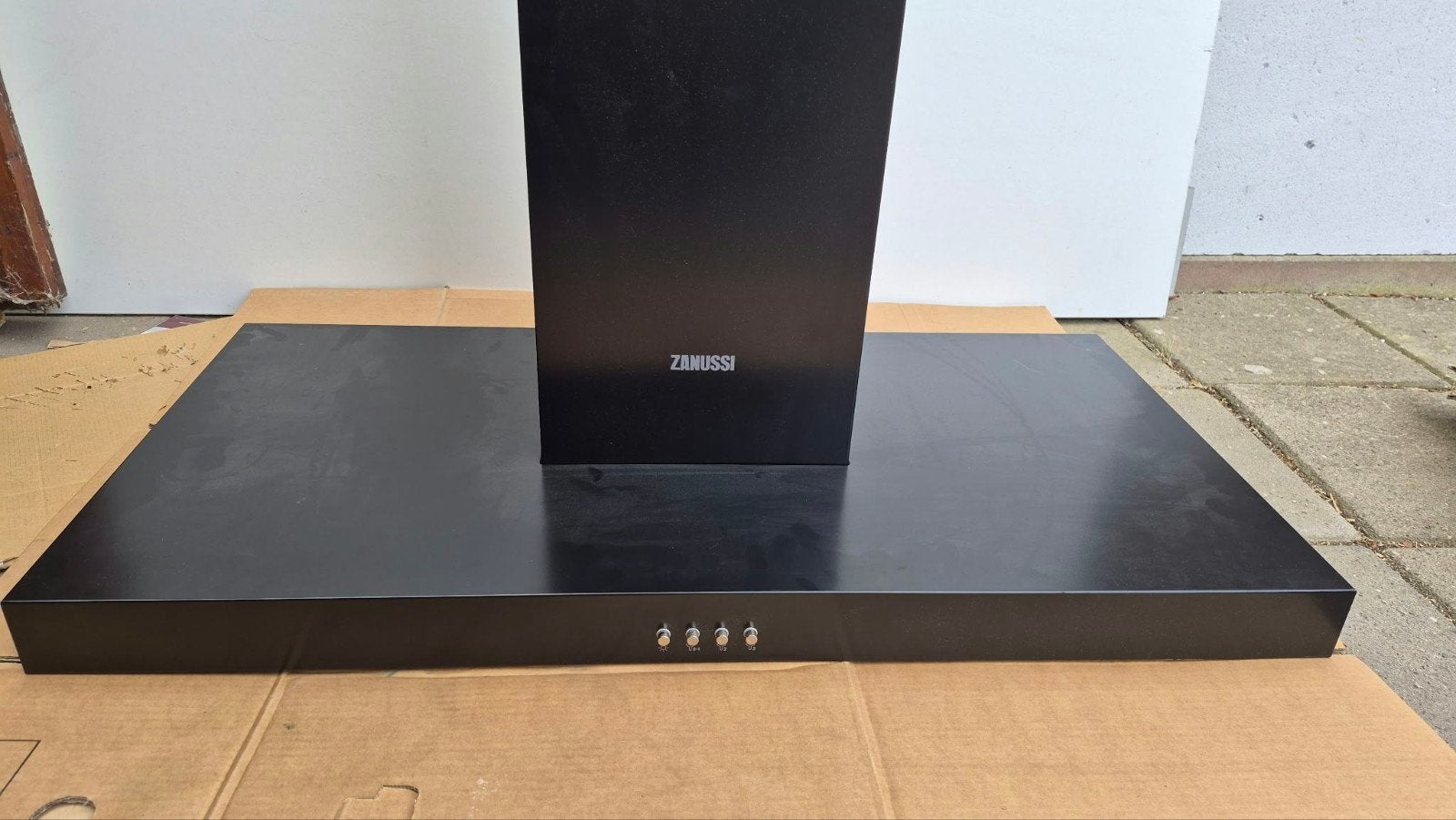 Zanussi Afzuigkap - Zwart - 90 cm breed, Ophalen, Gebruikt, Wandschouwkap, Vrijstaand
