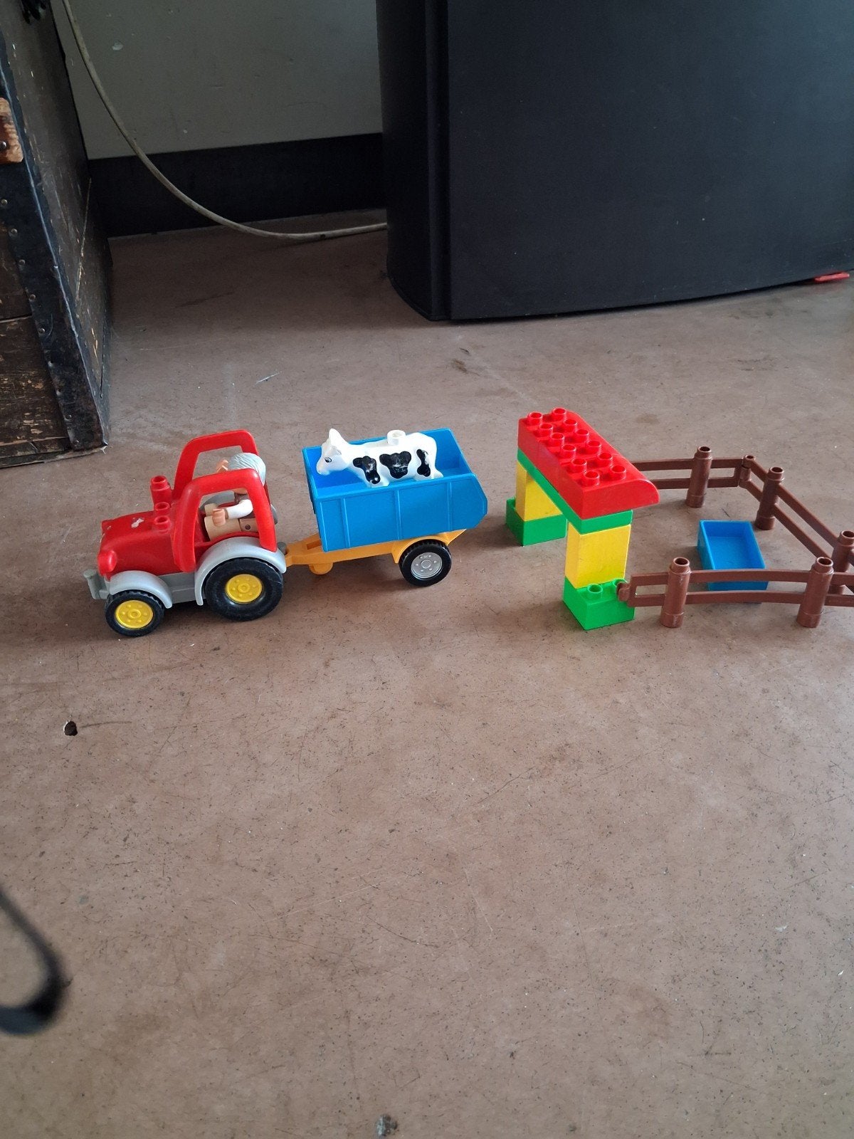 Duplo tractor met kar, Ophalen of Verzenden