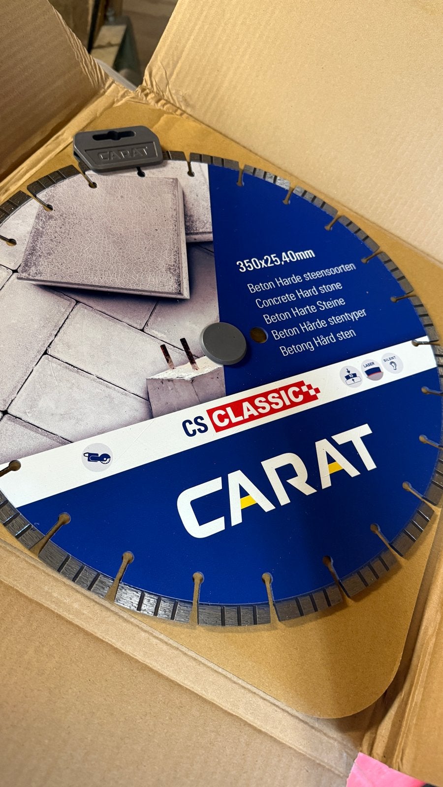 3x Nieuwe Carat Betonzaagblad bandenzaag 350mm Asgat 25,4mm, Verzenden, 70 mm of meer, Overige typen, Nieuw