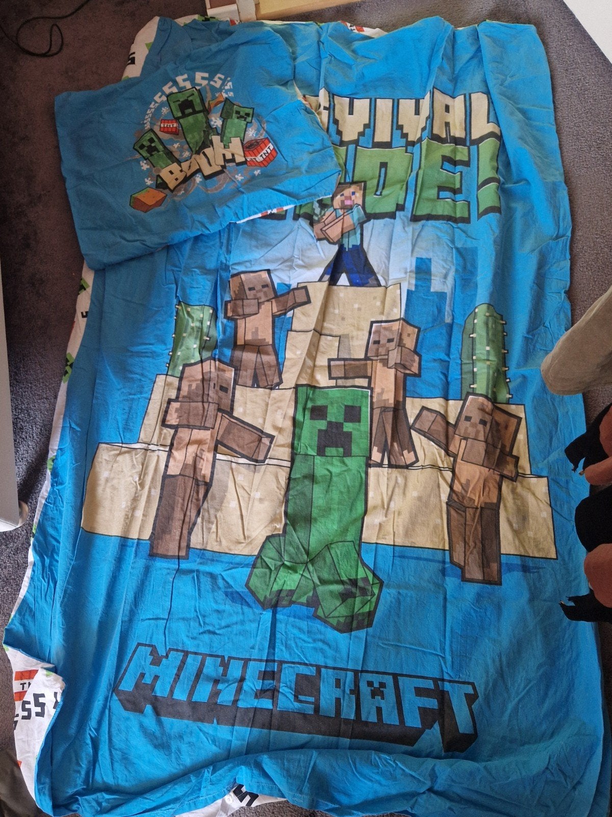 Minecraft Dekbedovertrek met Kussensloop - Creeper Design, Ophalen of Verzenden