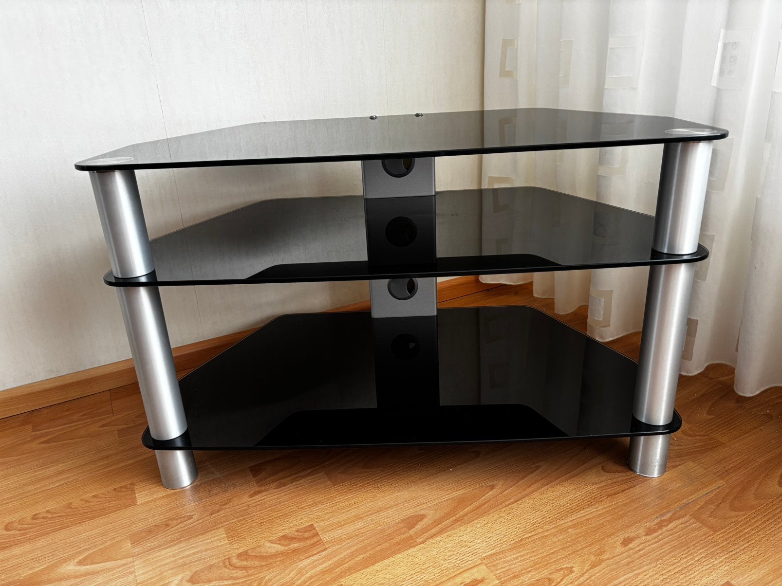 Tv meubel - merk Vogels- 3 glazen plateaus, Ophalen, 50 tot 100 cm, Minder dan 100 cm, 25 tot 50 cm