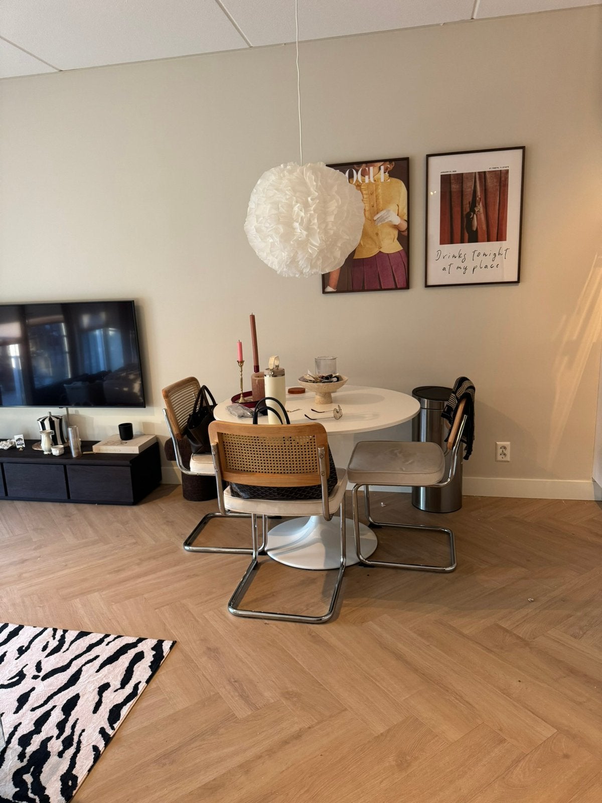 Ikea ronde tafel wit 103 cm, Ophalen, Zo goed als nieuw, Rond, 100 tot 150 cm