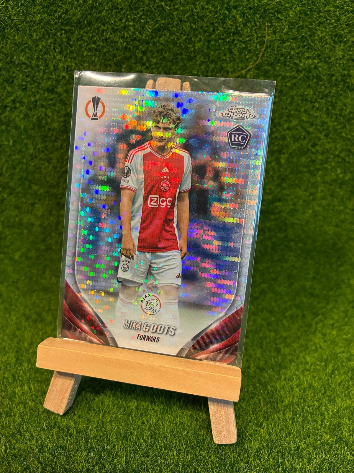 Mika Godts | Topps Chrome | RC Voetbalkaart, Ophalen of Verzenden, Zo goed als nieuw, Ajax, Spelerskaart