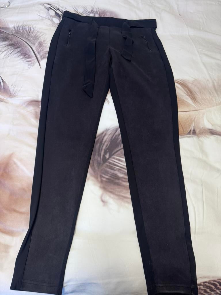 Studio Anneloes zwarte suede Margot broek met ceintuur XL, Verzenden, Zwart, Maat 46/48 (XL) of groter, Nieuw
