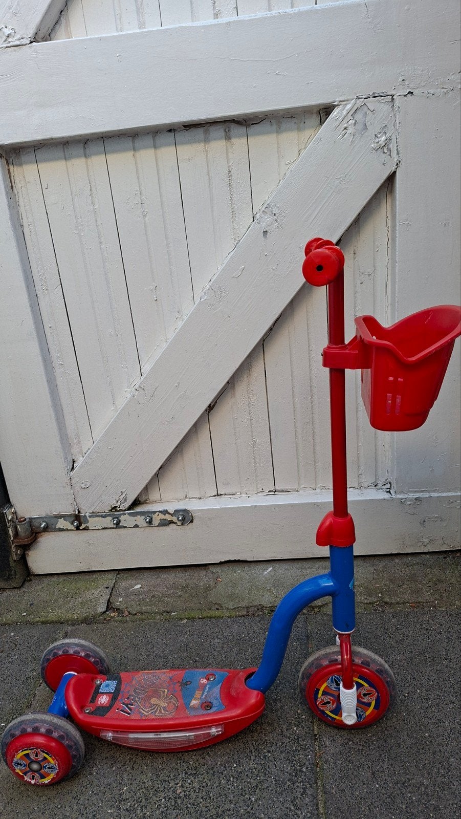 Kinderstep met 3 wielen en mandje - Spiderman, Ophalen, Gebruikt, Gewone step, Spiderman