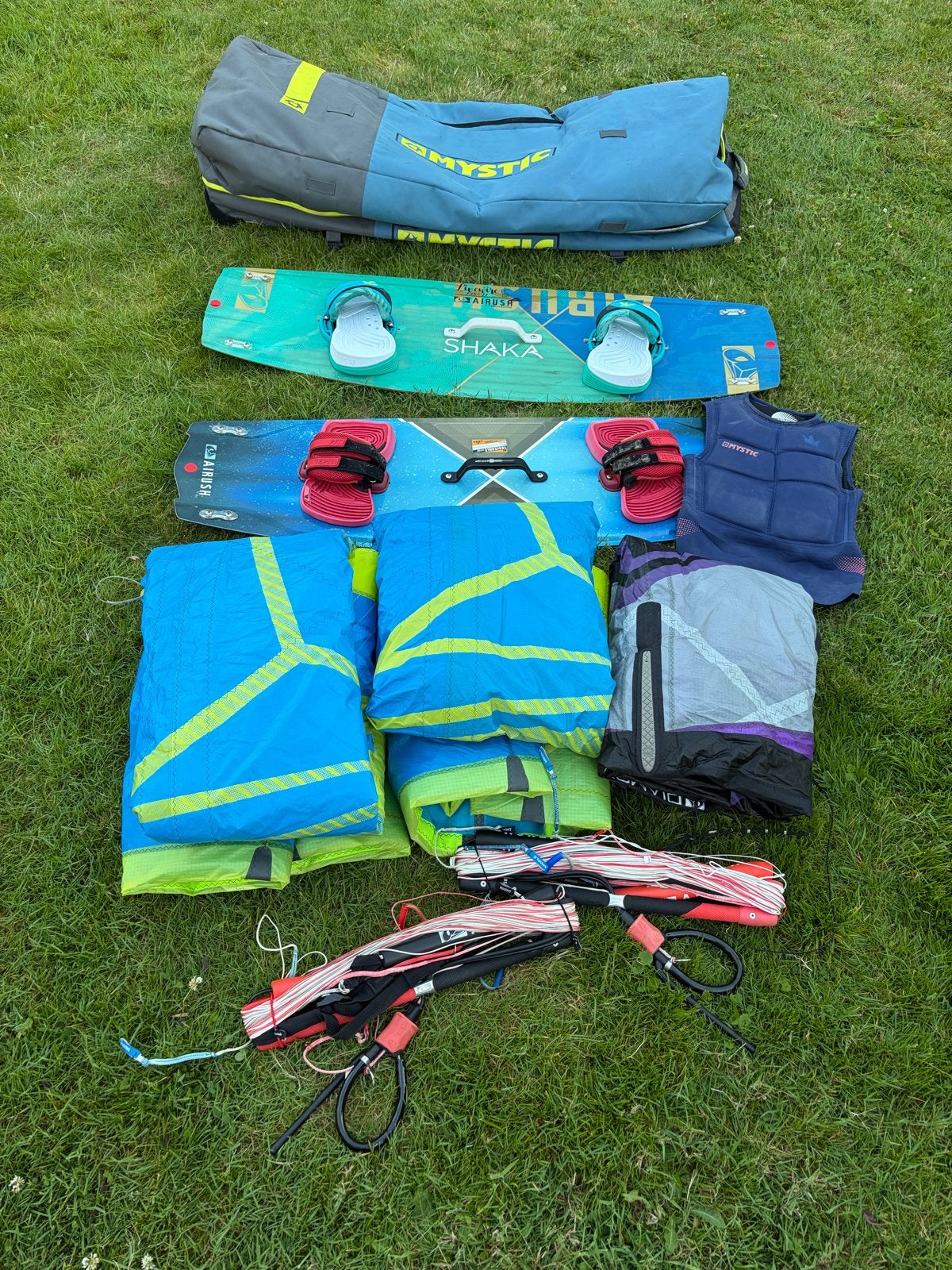 Airush set, 2 pers. L/XL en S Lithium 9,12 Diamond 7, Ophalen, Gebruikt, Kitesurf-set, Twintip