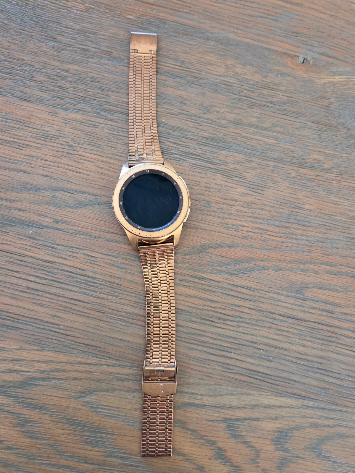 Samsung Galaxy Watch 42mm Roségoud met Screenprotector, Ophalen of Verzenden, Zo goed als nieuw, Samsung, Afstand