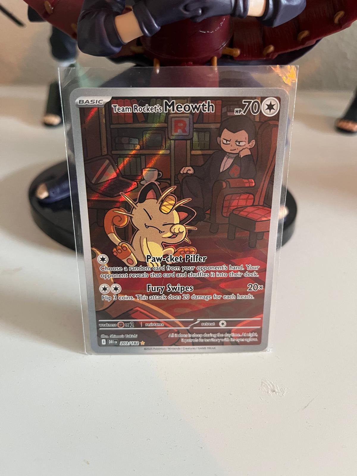 Pokemonkaart team rocket meowth, Ophalen of Verzenden, Zo goed als nieuw