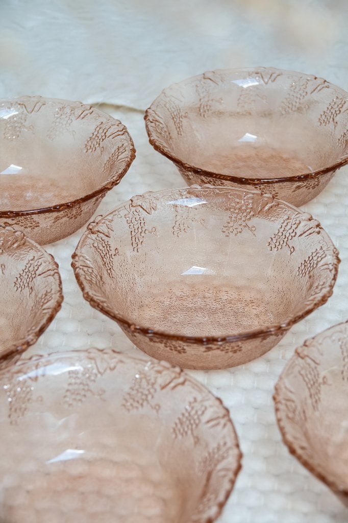 Vintage roze glaswerk schaaltjes, Ophalen of Verzenden