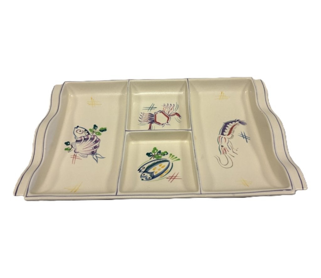 Poole Pottery serveerschaal met vier vakken, Ophalen of Verzenden