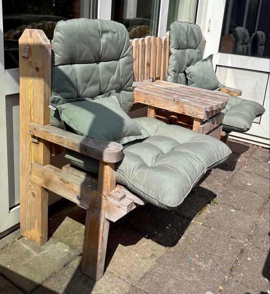 Handgemaakte houten tuinbank, Tuin en Terras, Tuinbanken, Hout, Ophalen