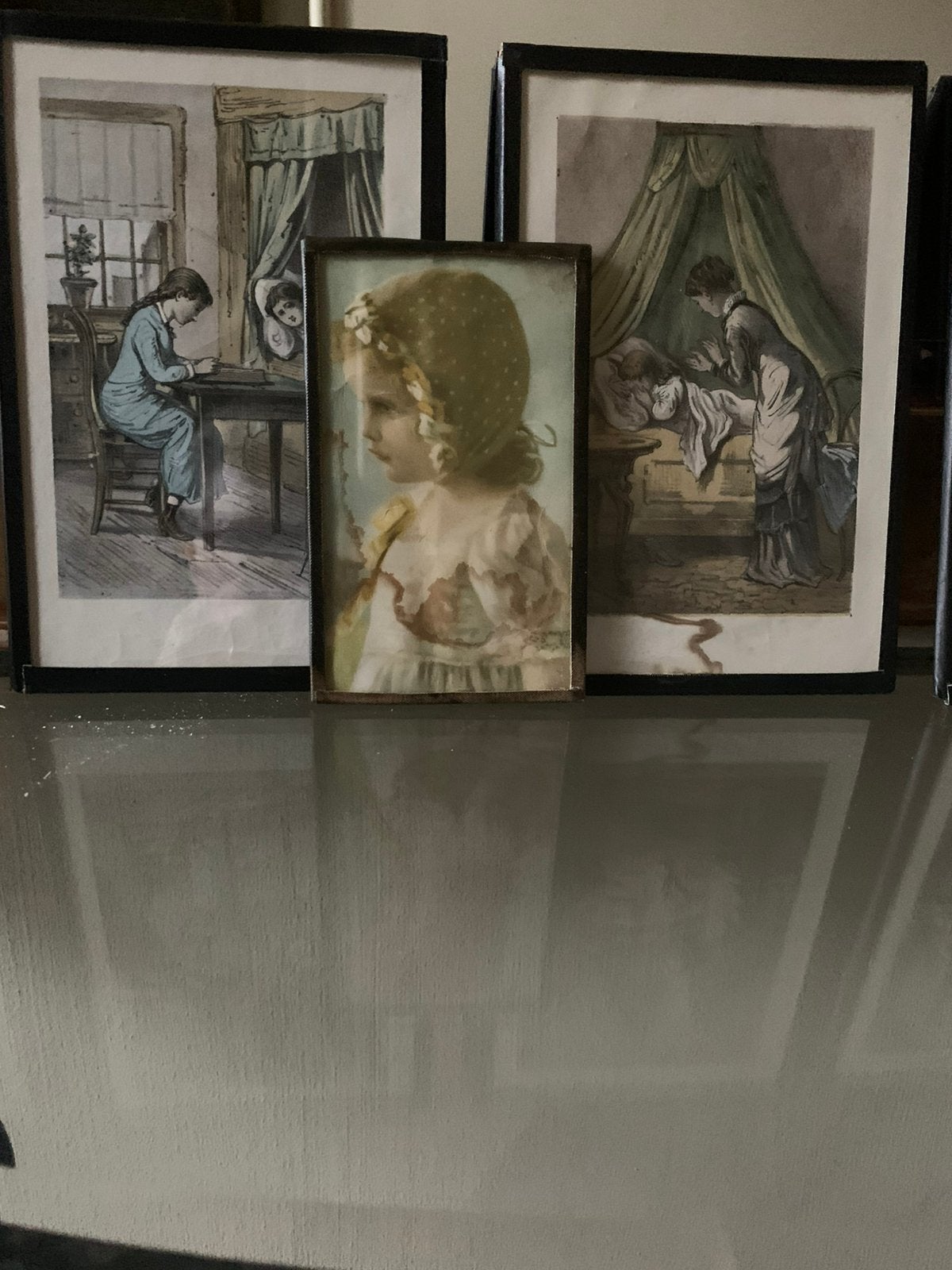 Oude kinderprentjes** schilderijtjes ** 5 x, Antiek en Kunst, Curiosa en Brocante, Ophalen of Verzenden
