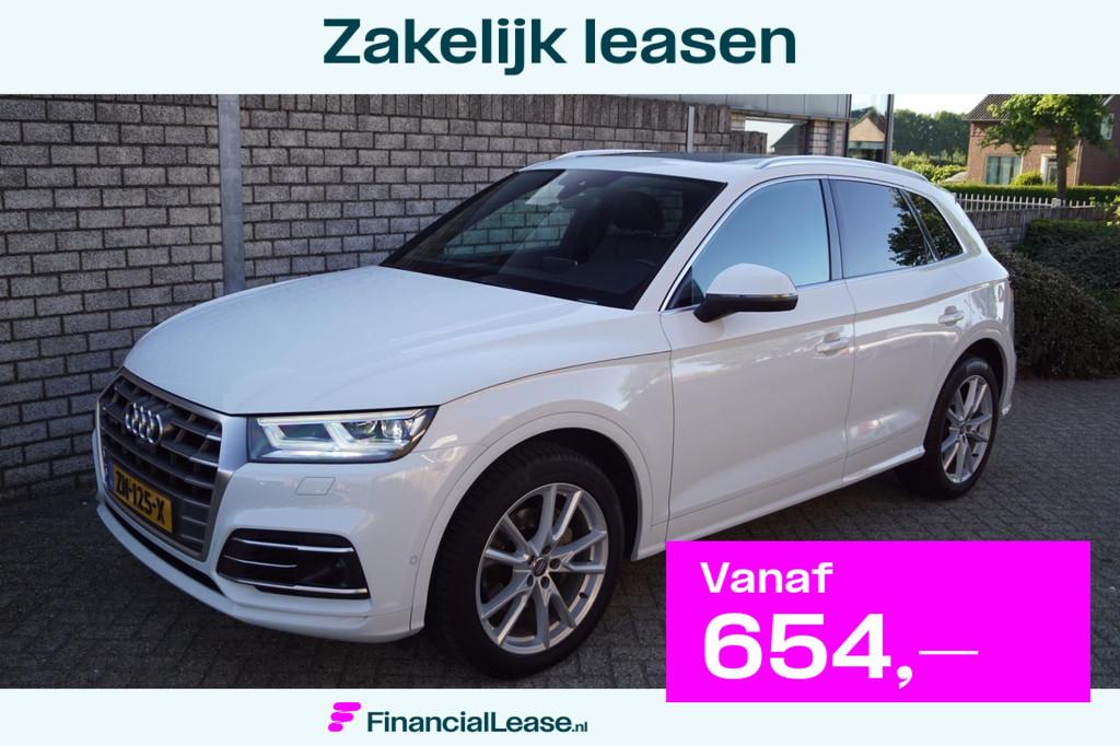 Audi Q5 45 TFSI Quattro S Edition Autom Panodak Luchtvering, Gebruikt, 4 cilinders, Wit, Bedrijf