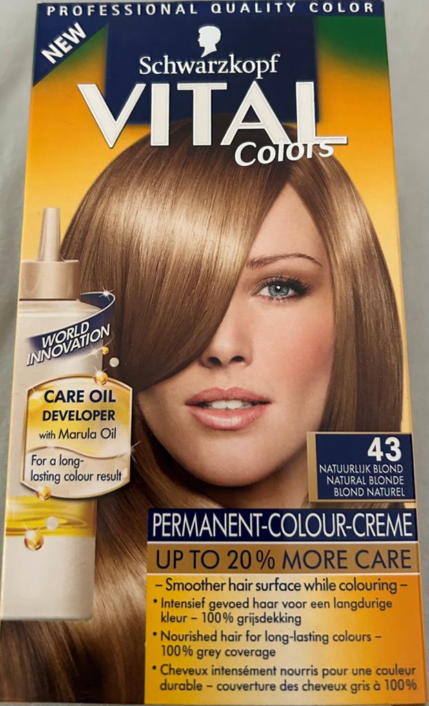 Schwarzkopf Vital Colors Haarverf - Natuurlijk Blond 43, Ophalen of Verzenden, Nieuw, Overige typen