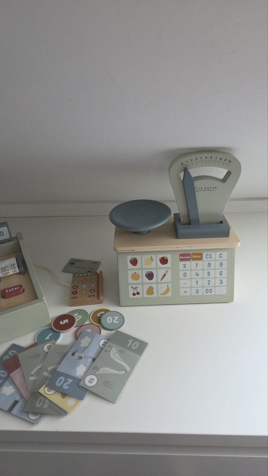 Little Dutch Houten Kassa en Weegschaal Speelset, Kinderen en Baby's, Ophalen of Verzenden, Zo goed als nieuw, Jongen of Meisje