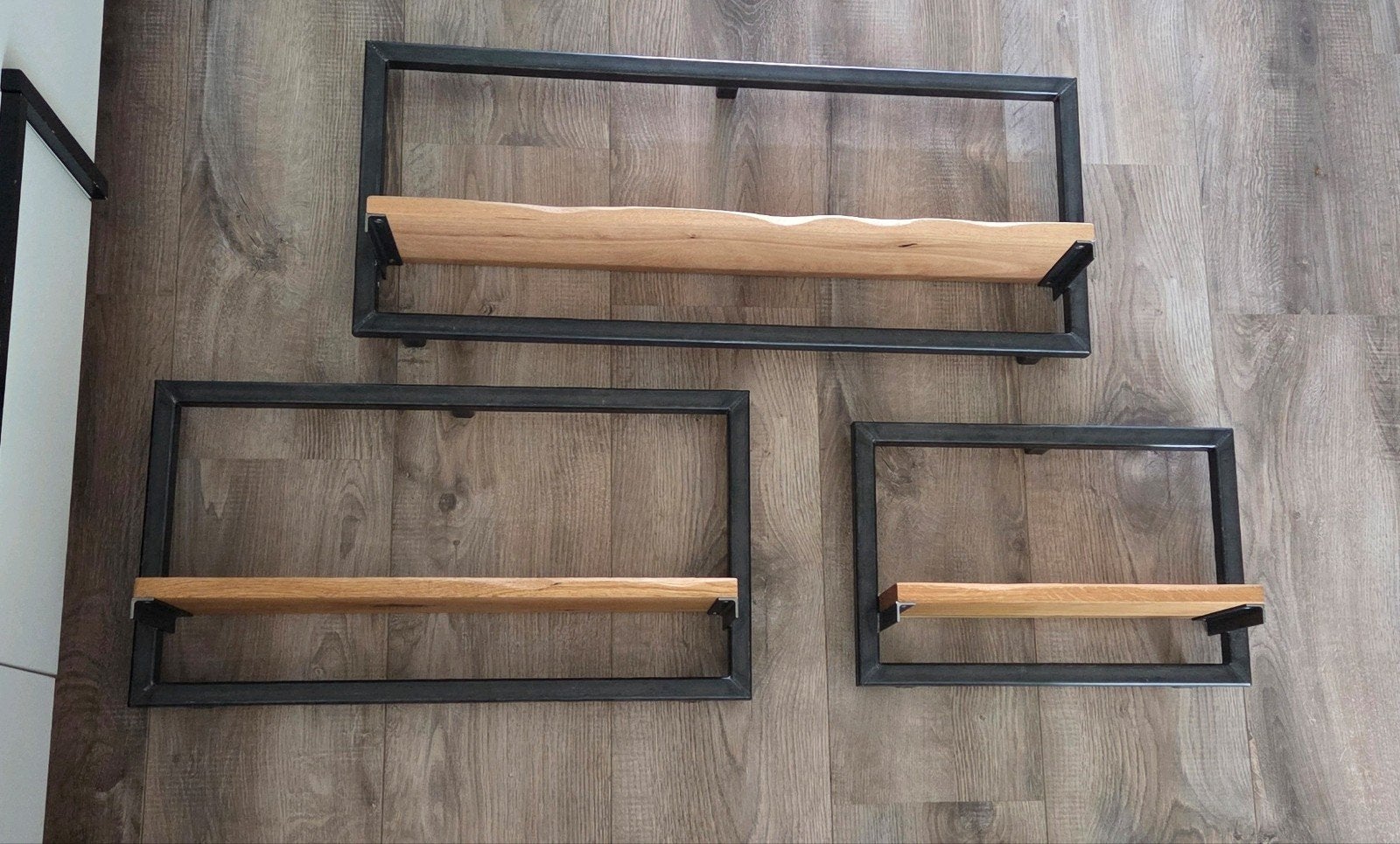 Set van 3 handgemaakte eikenhouten wandplanken, Ophalen, Nieuw
