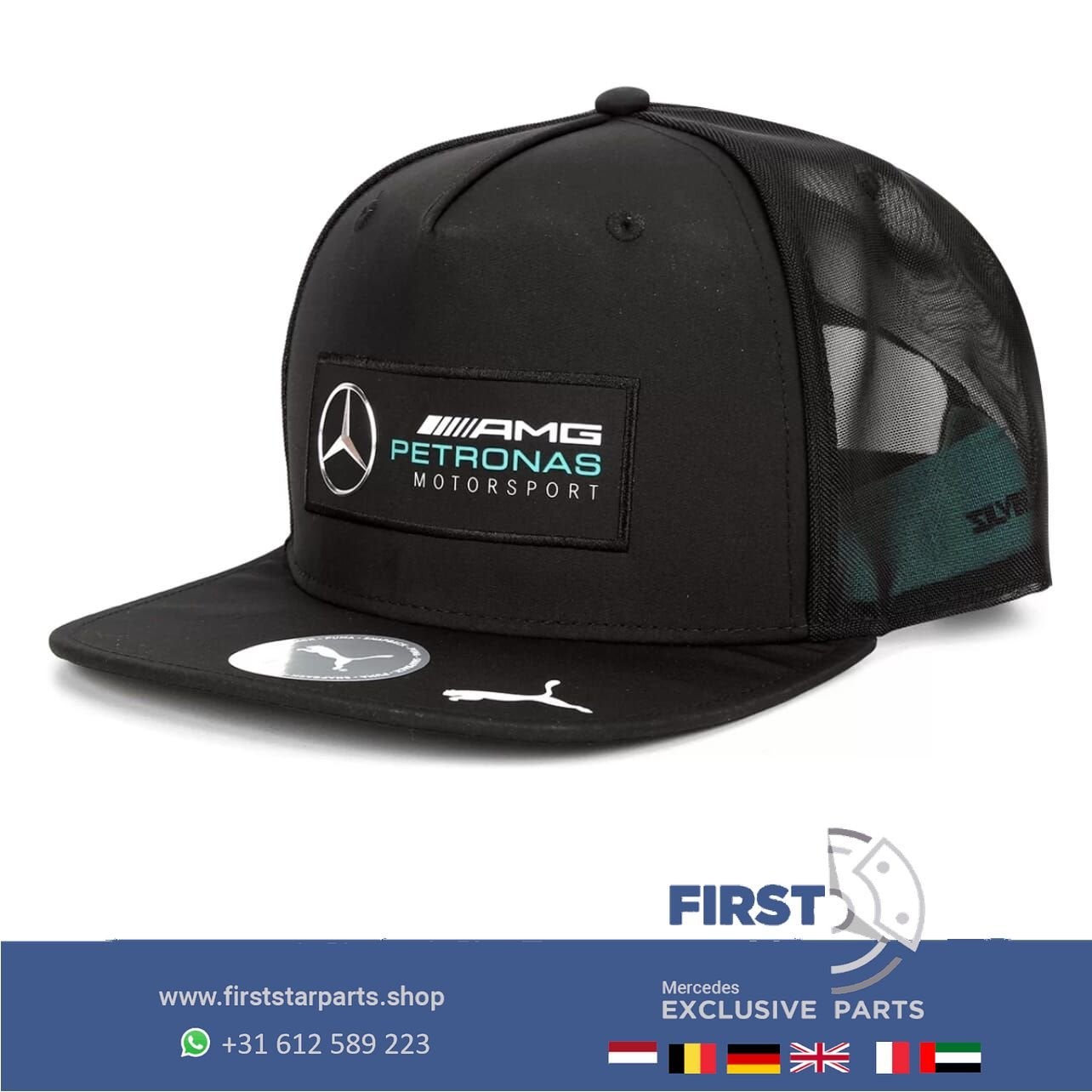 originele Mercedes PETRONAS AMG F1 PET / PUMA CAP ZWART Lewi, -, -, Nieuw, Ophalen of Verzenden