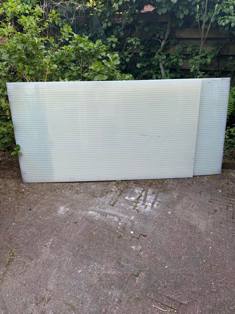 2 Polycarbonaat kanaalplaten van 16 mm dik (190x105 cm), Doe-het-zelf en Verbouw, Platen en Panelen, Ophalen, Gebruikt, Minder dan 20 mm