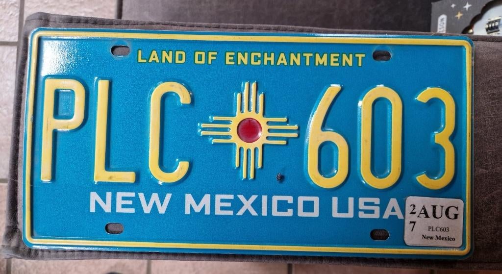 New Mexico Originele license plate (Blauw) ., Ophalen of Verzenden, Gebruikt, Auto's