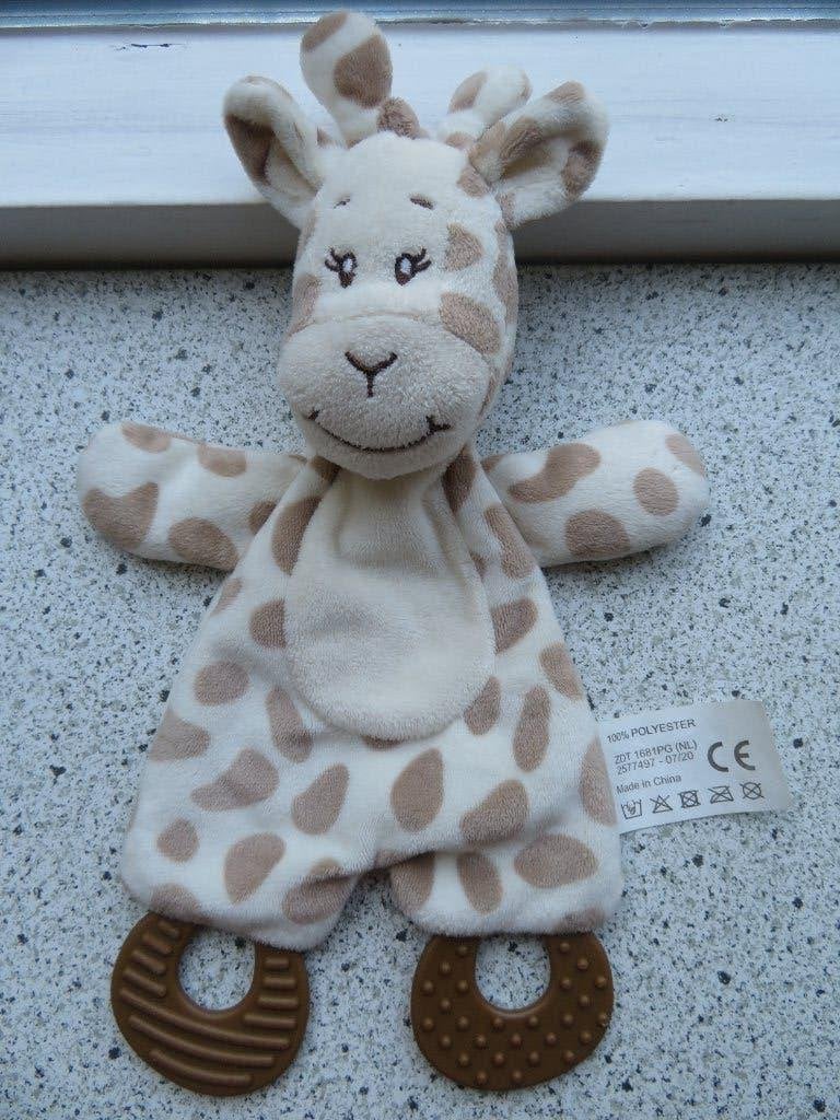 Knisperdoek knuffeldoek giraffe van Action merk ZD Trading, Ophalen of Verzenden, Zo goed als nieuw, Giraf, Wasbaar