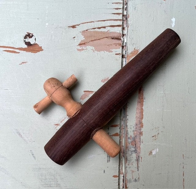 Vintage houten kraantje van Frans wijnvat tapkraantje, Ophalen of Verzenden