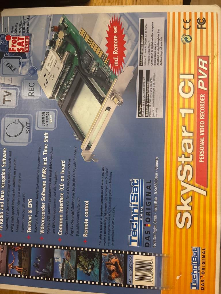 TechniSat SkyStar 1 CI PVR TV-kaart met afstandsbediening, Ophalen of Verzenden, Zo goed als nieuw