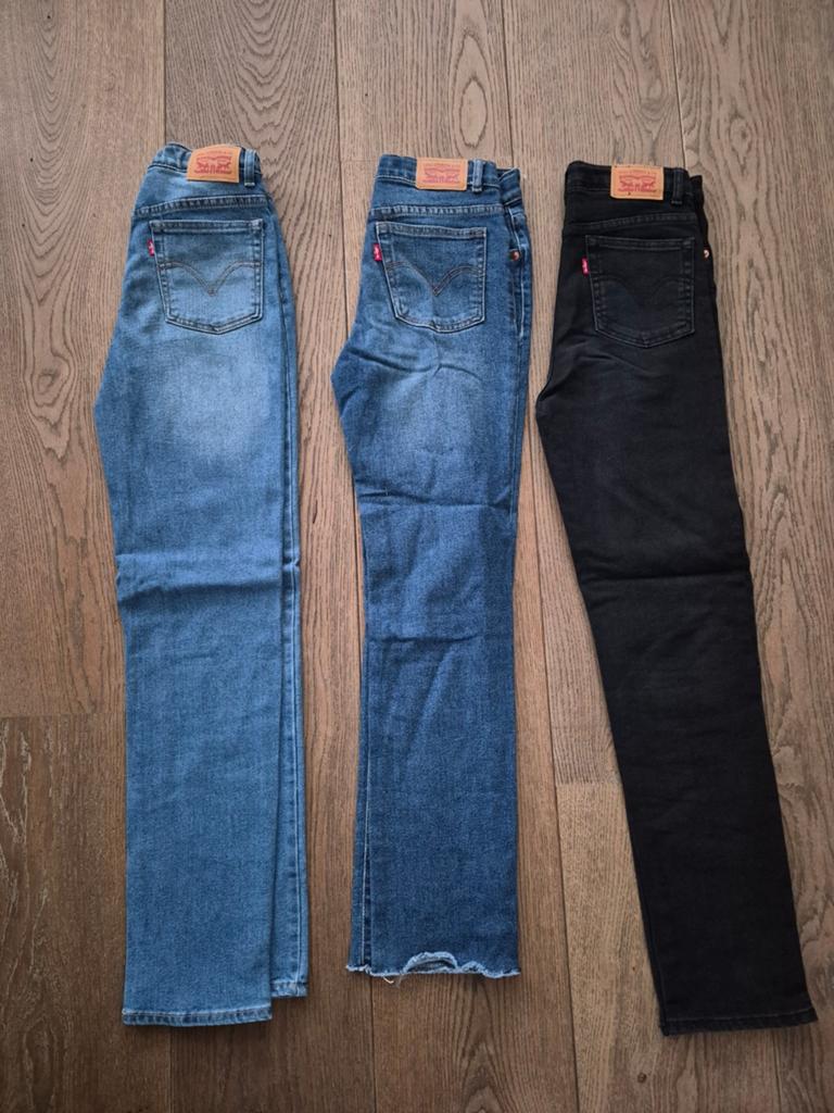 4 Levi's jeans voor meisjes - maat 158 cm (14A), Kinderen en Baby's, Kinderkleding | Maat 164, Broek, Gebruikt, Meisje, Ophalen of Verzenden