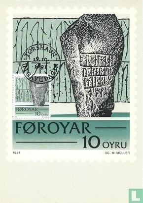 Maximumkaart 1 Historische documenten Faröer Islands 1981, Postzegels en Munten, Postzegels | Europa | Scandinavië, Ophalen of Verzenden