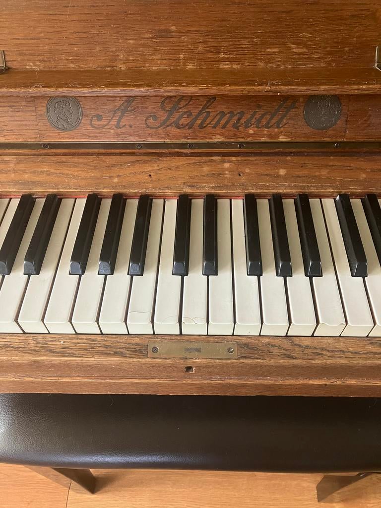 Antieke A. Schmidt Piano - Klassiek Houten Instrument, Ophalen, Gebruikt, Bruin, Piano