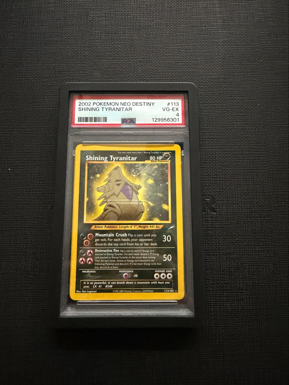 Shining Tyranitar 113/105 PSA 4 - Neo Destiny, Ophalen of Verzenden, Gebruikt, Losse kaart, Foil