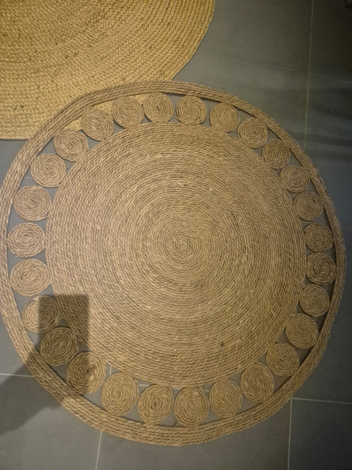 Rond Juten Vloerkleed - Natuurlijke Stijl ( vaste prijs, Gebruikt, Bruin, Rond, Ophalen of Verzenden
