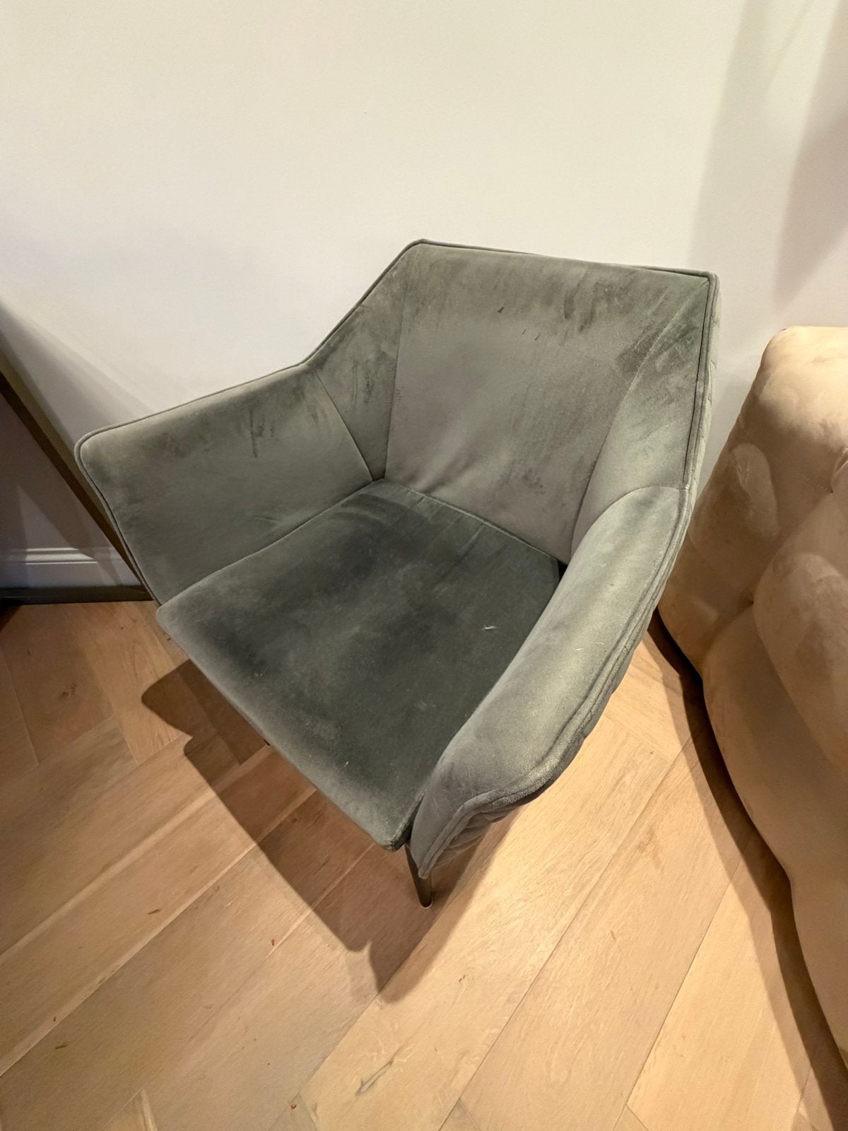 6 Rivièra Maison stoelen, groen velours, Ophalen, Gebruikt, Overige kleuren, Eén