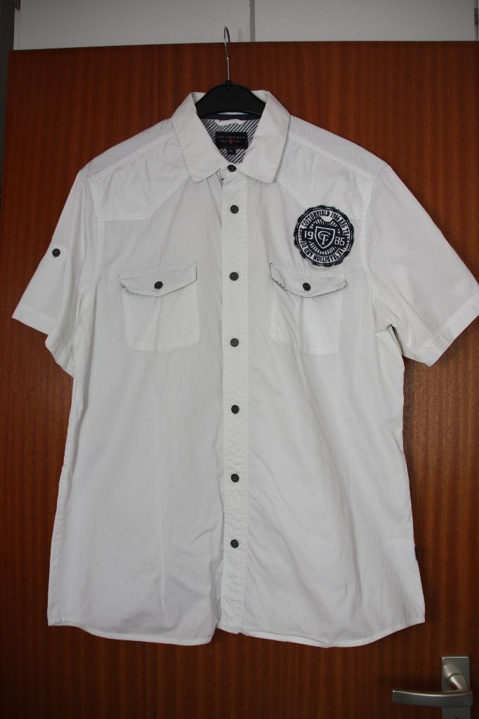 Heren overhemd Cottonfield met korte mouw. Maat Medium., Kleding | Heren, Wit, Zo goed als nieuw, Cottonfield, Halswijdte 39/40 (M)