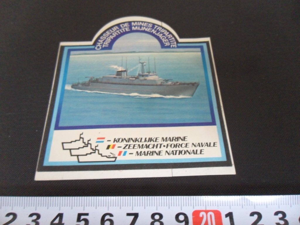 sticker leger marine tripartite mijnenjager NL B F, Ophalen of Verzenden, Zo goed als nieuw