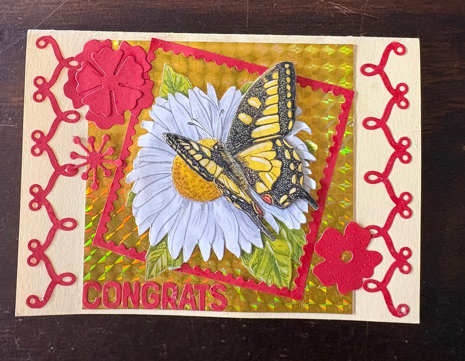 Nieuwe zelfgemaakte kaart Gefeliciteerd 3D, Hobby en Vrije tijd, Kaarten | Zelfgemaakt, Ophalen of Verzenden, Nieuw, Overige thema's