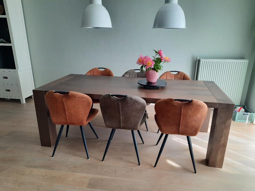 Eettafel te koop (beetje werk aan de winkel ;), Ophalen, Gebruikt, 200 cm of meer, 50 tot 100 cm