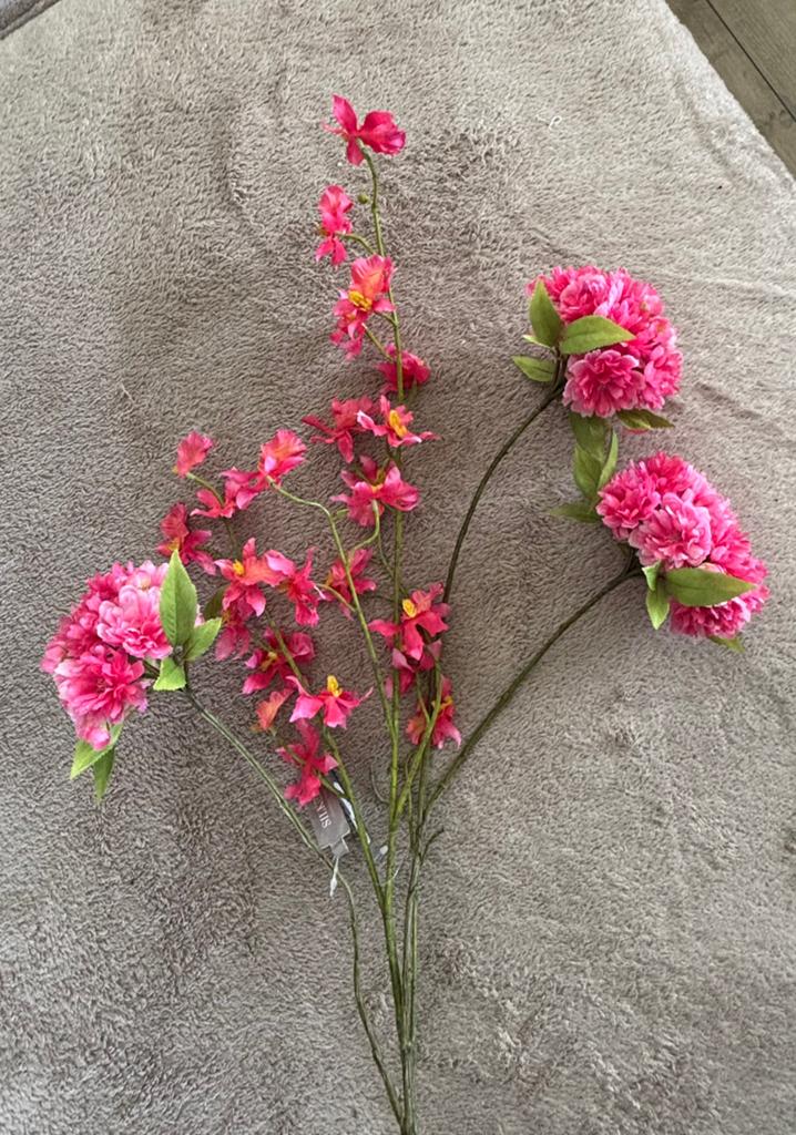 Silka roze zijden bloemen takken Silk ka, Binnen, Roze, 90 cm, Nieuw