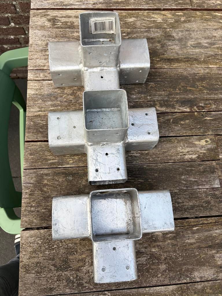 Pergola hoekverbinding 4-weg 7x7 cm, 3 stuks, Ophalen, Nieuw, Minder dan 180 cm, Overige typen