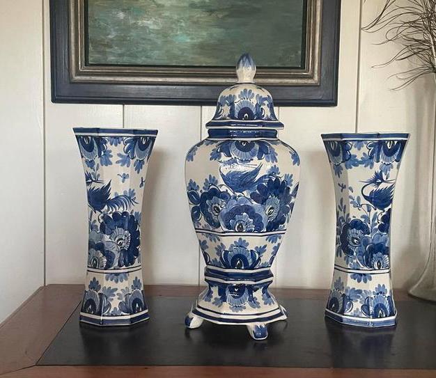 Delftsblauw Kaststel, 3-delig, CWS Delft, ca. 1940-1970, Ophalen
