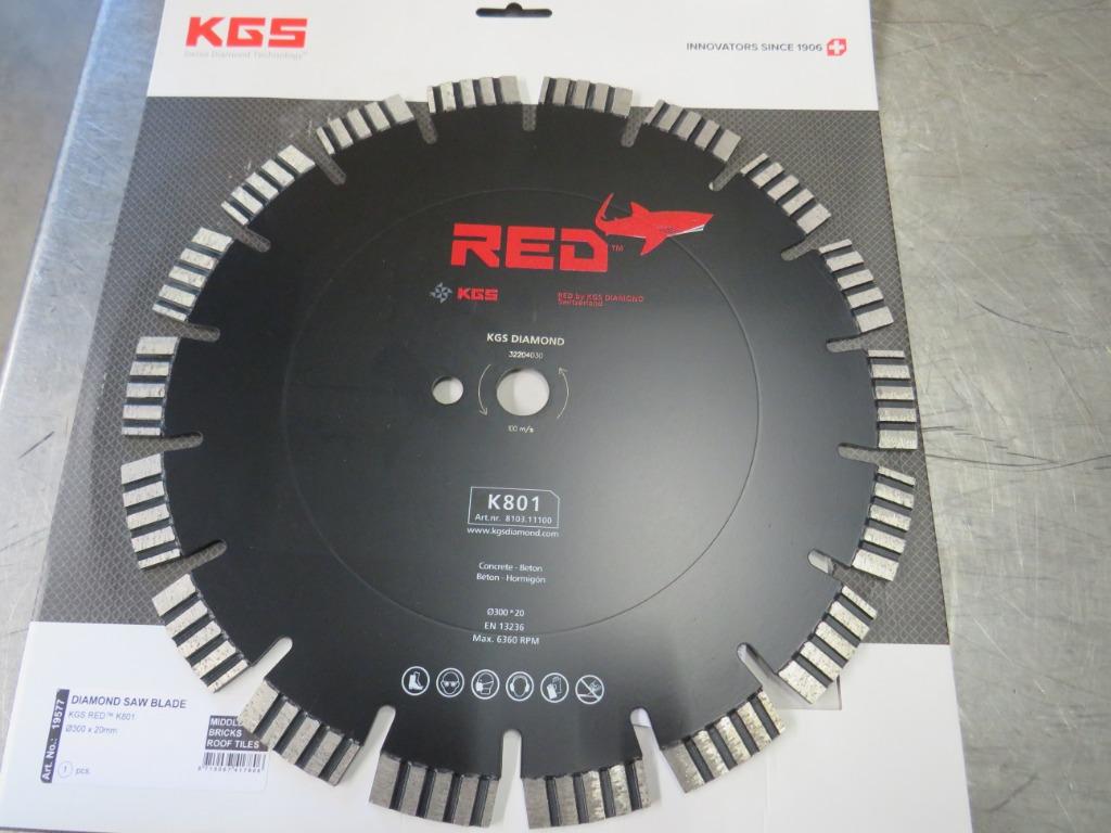 KGS RED K801 Diamantzaag ø300x20 diamantzaagblad nieuw, Kgs, Kgs.com, Overige typen, Nieuw