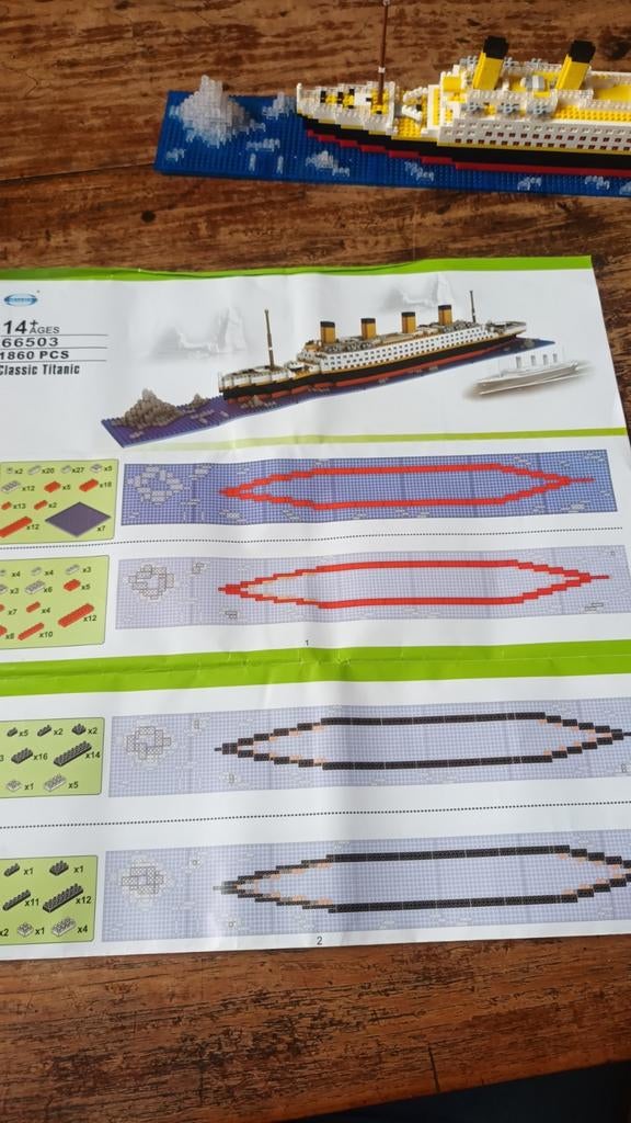 Titanic Bouwset - 1860 Stuks, Ophalen of Verzenden, Gebruikt, Overige merken